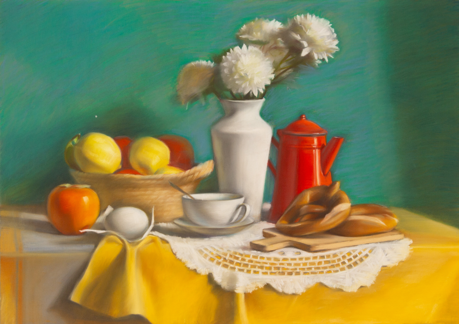 Breakfast with flowers