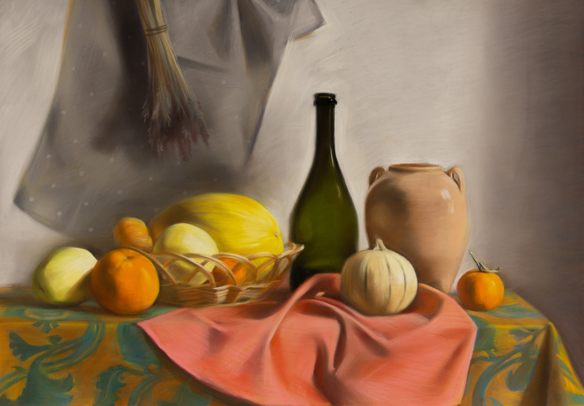 Still life with fruit basket
